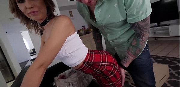  Young school girl slut Daphne Dare the making of BTS hardcore sex and photoshoot with tattooed Johnny Goodluck big cum shot